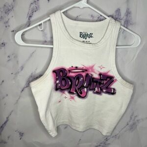 Bratz Graffiti White Tank Crop Top